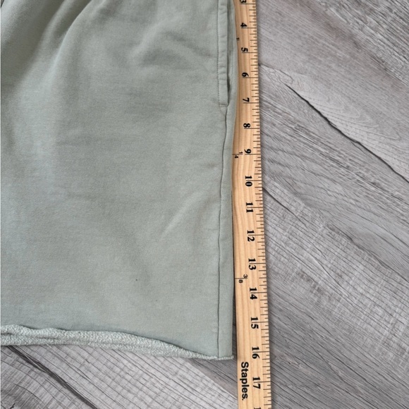 Brandy‎ Melville Sage Green Fleece Sweat Shorts Raw Hem One Size Lounge - Picture 6 of 6